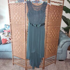 BeryLove Lace Chiffon Bridesmaid / Hi-Lo Swing Party Dress - Size Small - NWT
